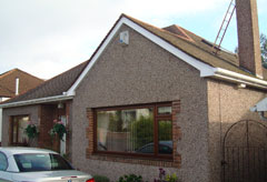 Fascia soffit gutter roofline install to a single storey bungalow with stepped roofline in orchard edinburgh